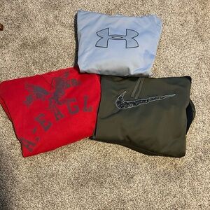 Under Armour, American Eagle, and Nike men’s hoodie bundle